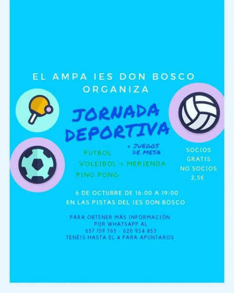 JORNADA DEPORTIVA 6/10/2023 ORGANIZADA POR EL AMPA